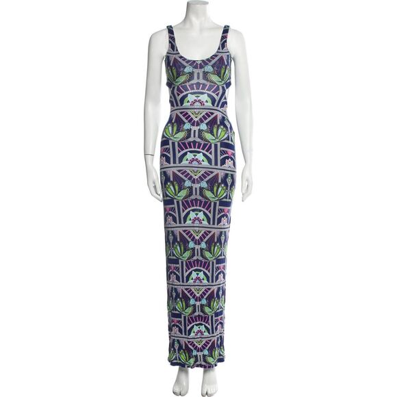 MARA HOFFMAN Modal Cut-Out Maxi Dress in Anada Navy Beach Cover-Up Resort Wear M - Picture 3 of 10
